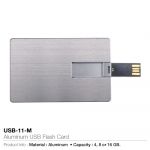 Aluminum Card Shape USB Flash Drives 4GB